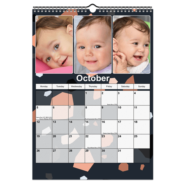 Calendar A3 Portrait (Large Date)